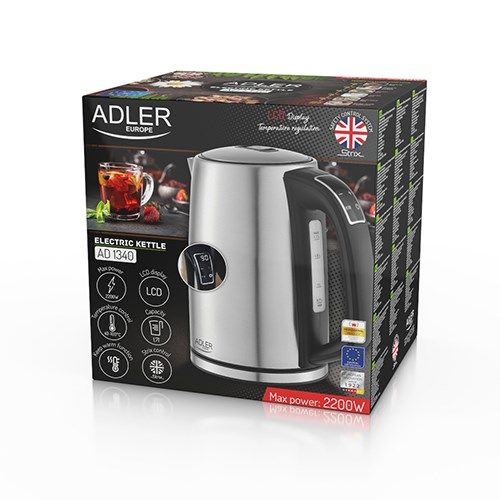 Adler AD 1340 electric kettle 1.7 L 2200 W Black  Silver_8