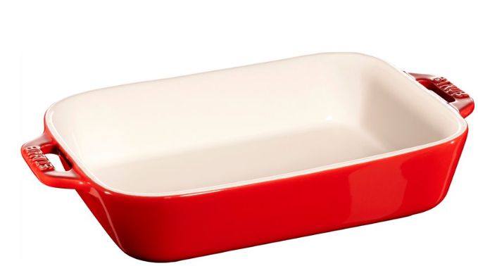 Set of 3 rectangular Staub ceramic platters - Red_2