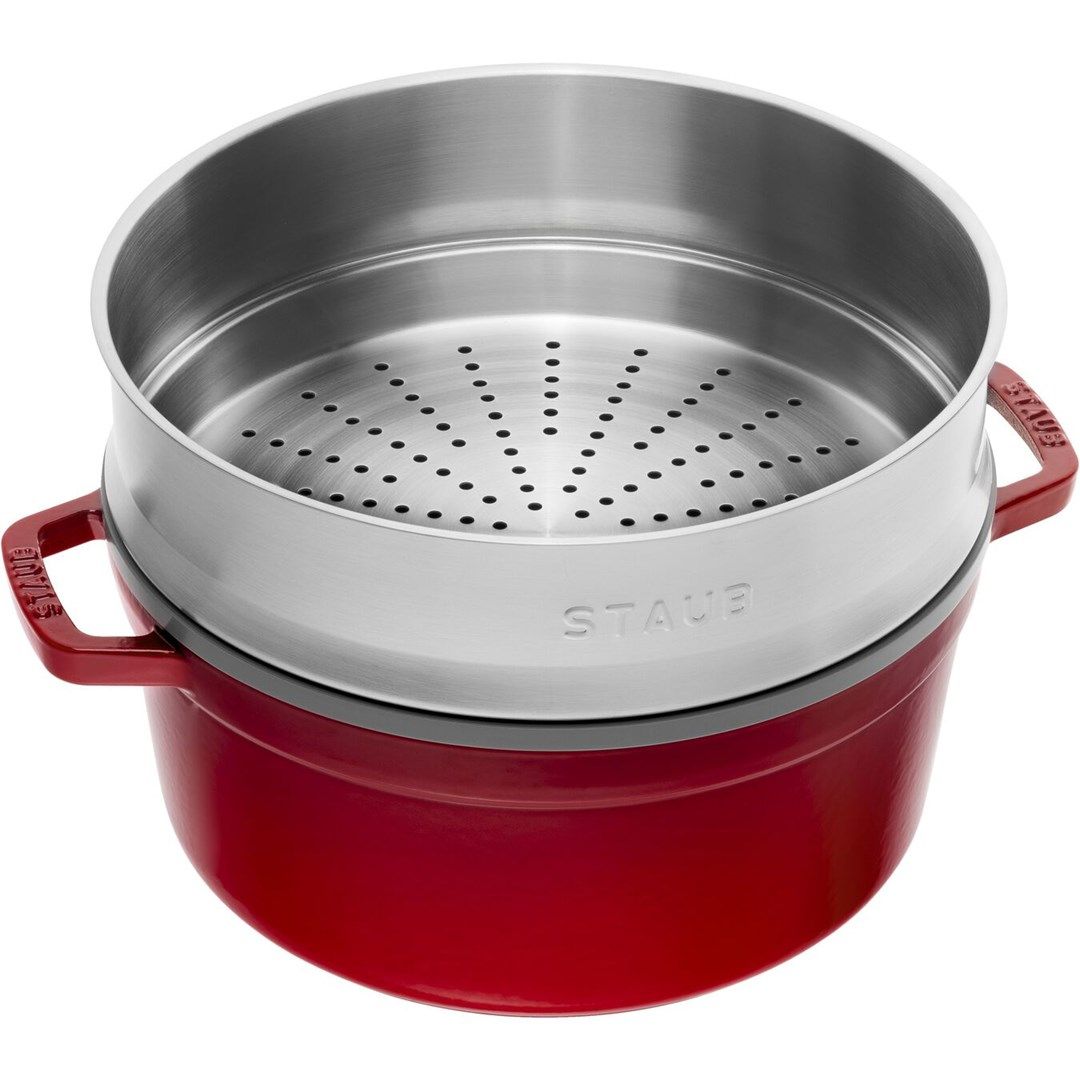 Round cast iron pot with Staub insert - Red  5.25 ltr_3