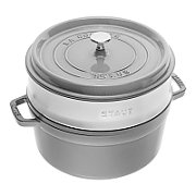 Round cast iron pot with Staub insert - Graphite  5.25 ltr_1