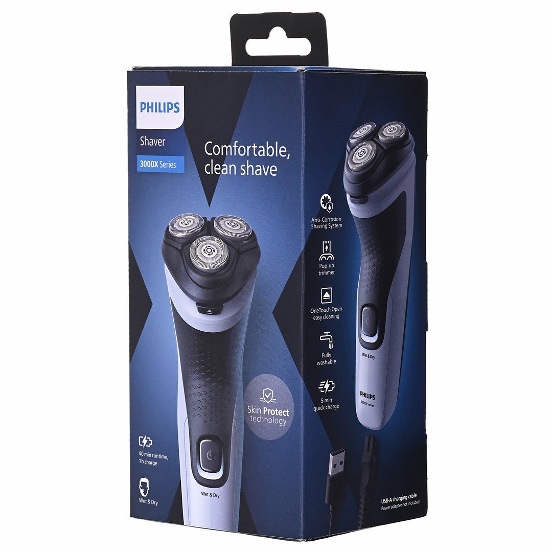 Philips X3003/00 men's shaver Rotation shaver Trimmer Black  Blue_14