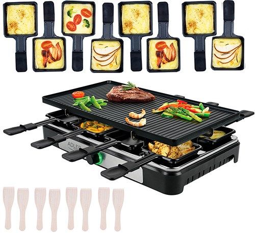 Adler | AD 6616 | Raclette - electric grill | Table | 1400 W | Black/Stainless steel_9