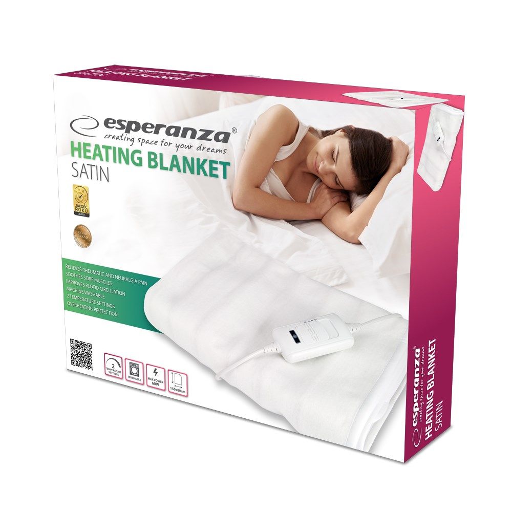 Esperanza EHB002 electric blanket 60 W White Fleece Polyester_2