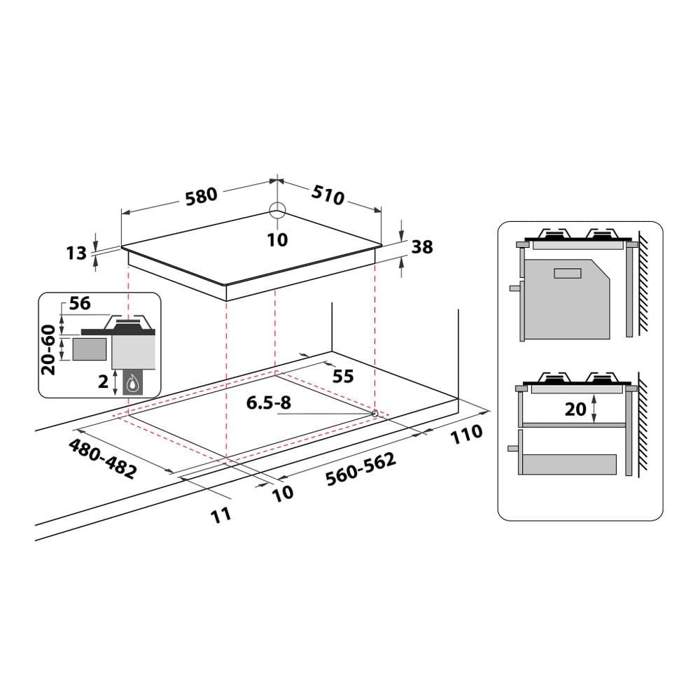 Whirlpool TGML 661 IX R Stainless steel Built-in 58 cm Gas 4 zone(s)_9