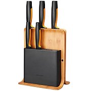 FISKARS SET OF 5 KNIVES IN BAMBOO BLOCK FUNCTIONAL FORM_1