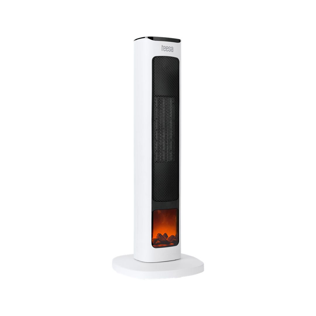 PTC Teesa tower fan heater with fireplace imitation function._3