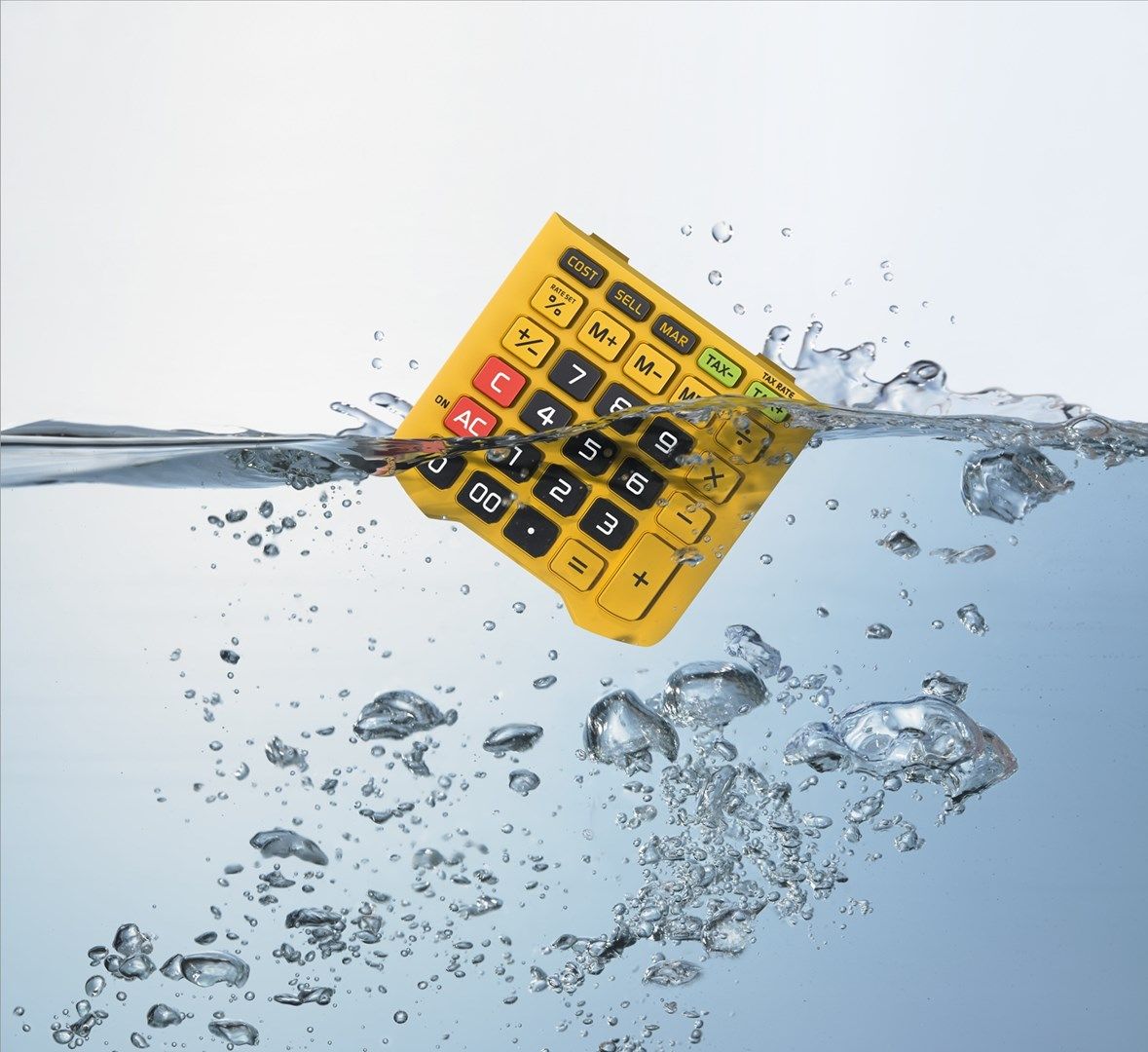 CASIO OFFICE CALCULATOR WATERPROOF WM-320MT-S  12-digit display  removable keyboard._5