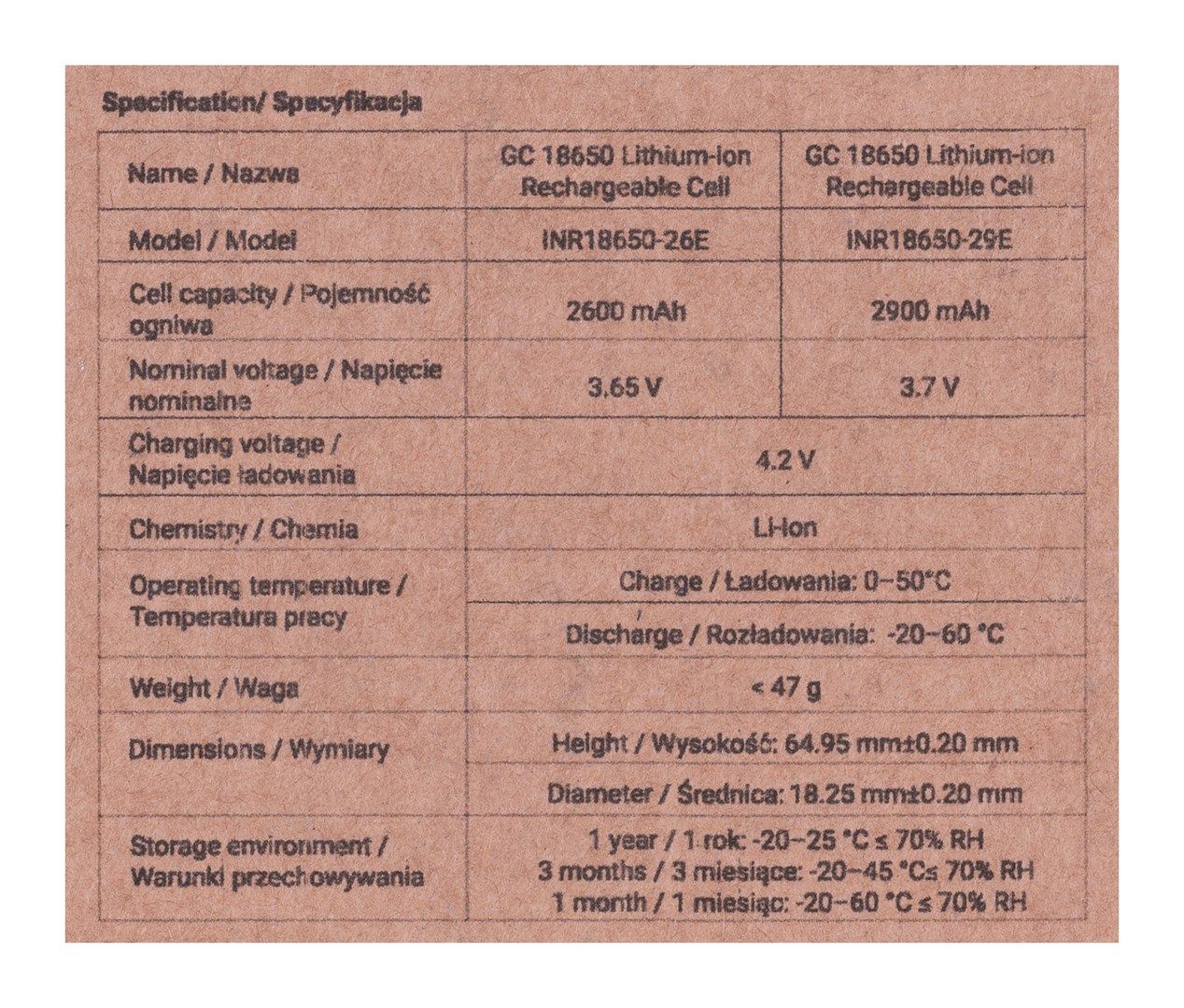 Green Cell 50GC18650NMC29 household battery Rechargeable battery 18650 Lithium-Ion (Li-Ion)_8