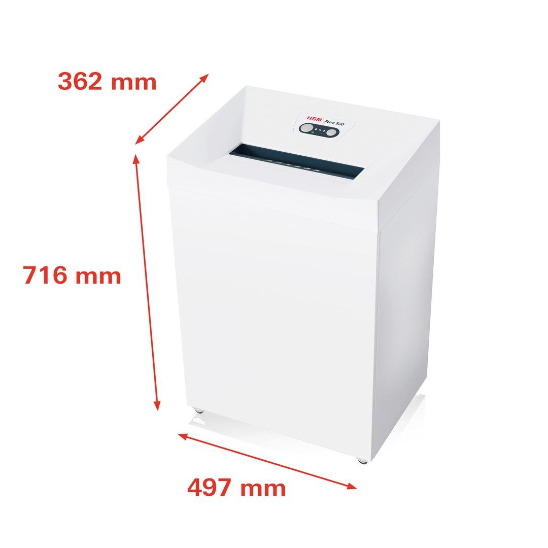 HSM Pure 530 paper shredder Particle-cut shredding 55 dB 30 cm White_3