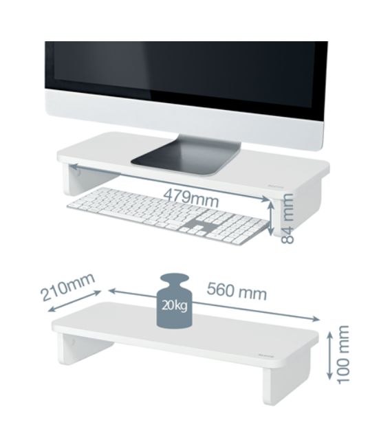 Leitz 64340001 monitor mount / stand 61 cm (24 ) White Desk_3