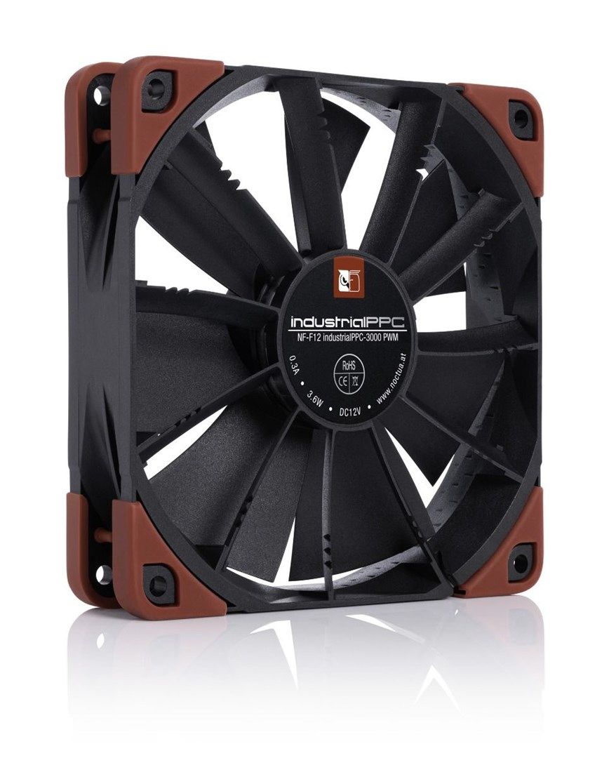 Noctua NF-F12 industrialPPC-3000 PWM Computer case Fan 12 cm Black  Brown_2