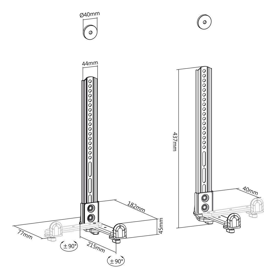 Maclean MC-914 Universal Soundbar Mount Speaker Holder Mounting Under TV up to 15kg VESA Space Saving_8