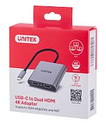 UNITEK ADAPTER USB-C  2x HDMI  4K@60HZ  MST  V1404B_5