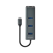 Savio AK-57 USB-C - 3 x USB-A HUB with RJ-45 Gigabit Ethernet adapter  5000 Mbit/s  grey