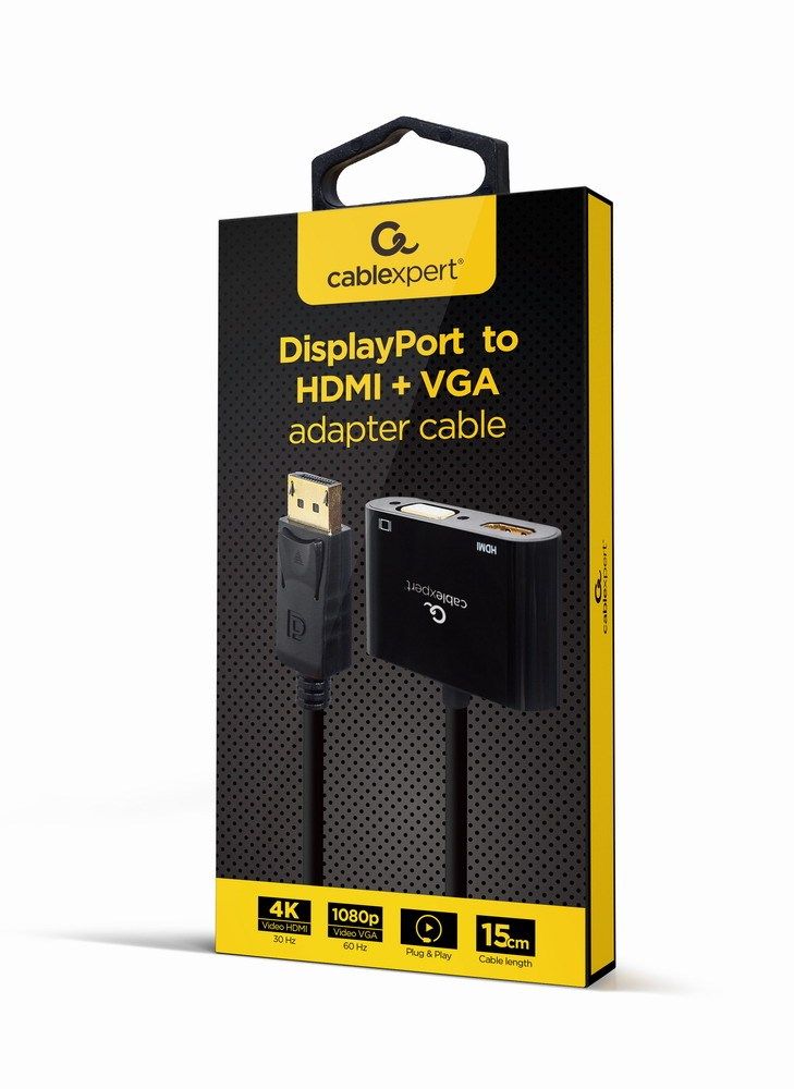 Gembird A-DPM-HDMIFVGAF-01 DisplayPort male to HDMI female + VGA female adapter cable  black_2