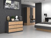Topeshop M6 120 ANTRACYT/ART chest of drawers