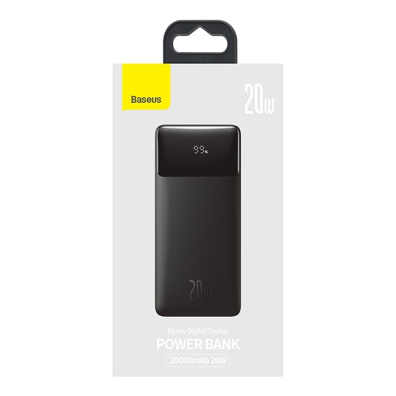 Powerbank Baseus Bipow Digital Display PPBD050501 20000mAh 20W PD QC 3.0 2x USB-A 1x USB-C + CABLE_7