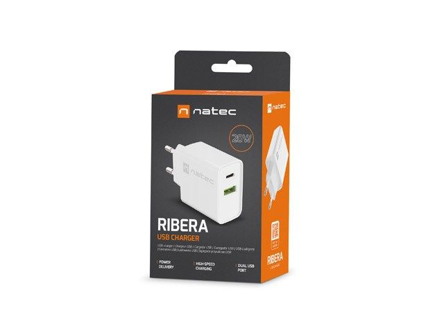 NATEC NETWORK CHARGER RIBERA USB-A+USB-C 20W PD_4