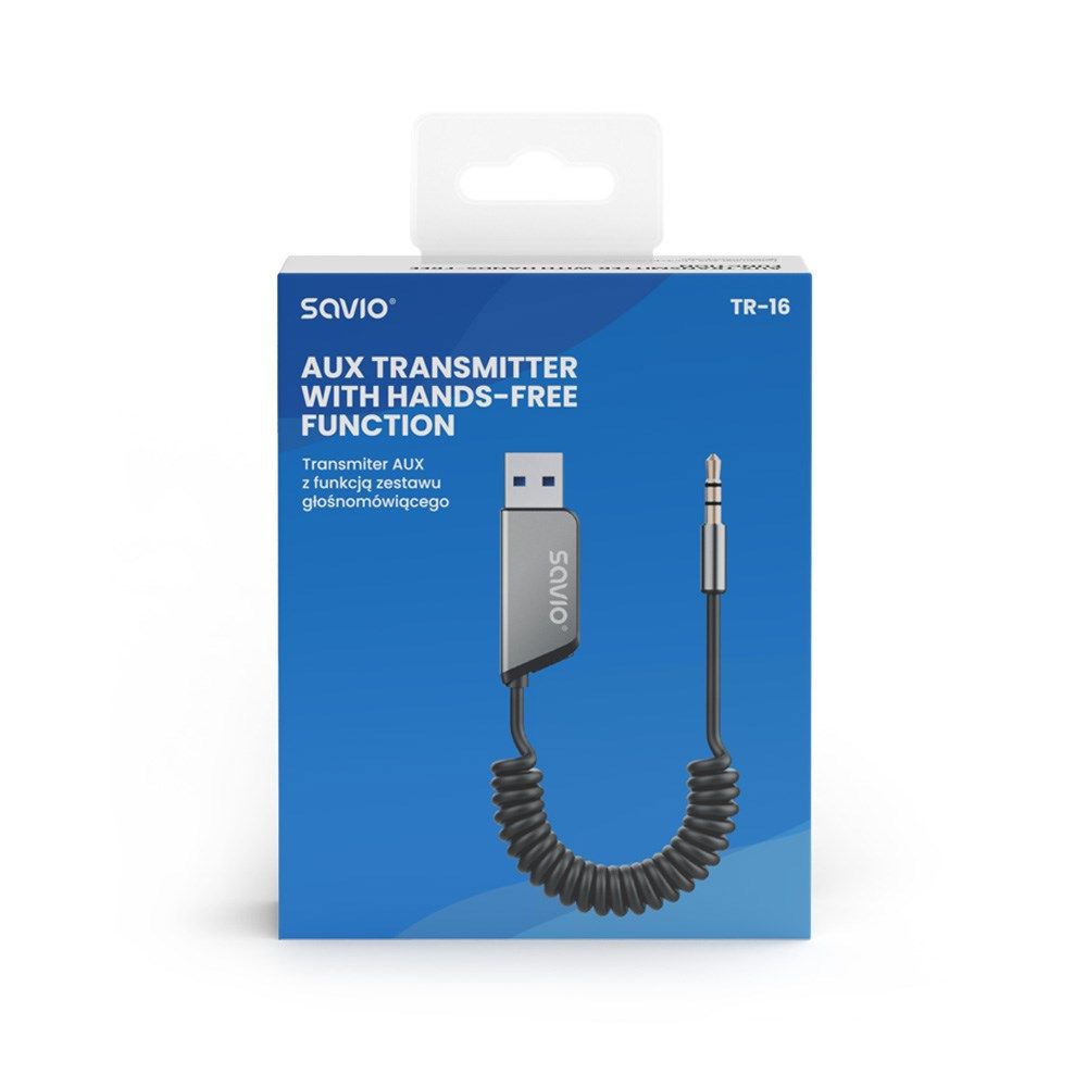 Savio TR-16 Transmitter AUX adapter with hands-free function  Bluetooth 5.3  Google Assistant/Siri_7