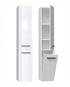 Bathroom cabinet NEL IV 31x30x174 cm  white  glossy