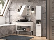 Bathroom cabinet NEL III 31x30x174 cm  white  glossy