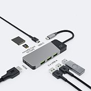 GREEN CELL HUB USB-C ADAPTER GC CONNECT 7W1 (3XUSB 3.1  HDMI 4K 60HZ  USB-C PD 85W  MICROSD/SD)_1