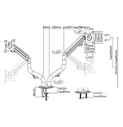 Gembird MA-DA2-02 Adjustable desk 2-display mounting arm (tilting)  17”-32”  up to 8 kg_2