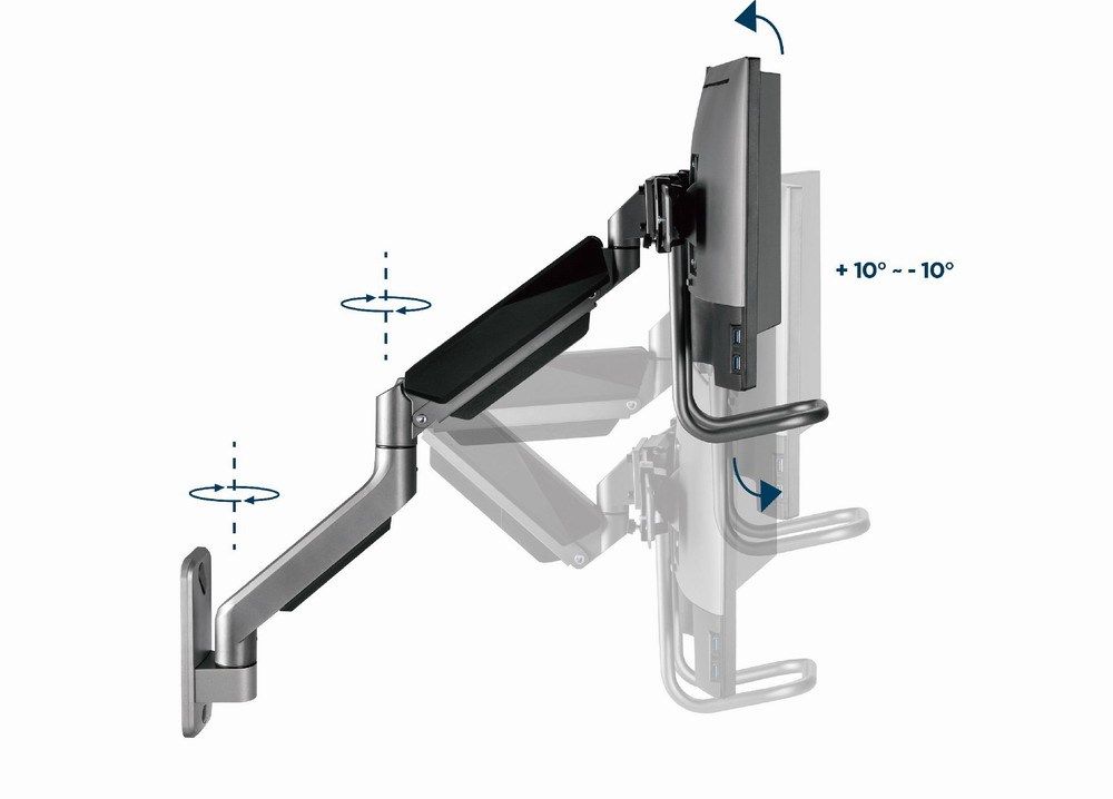 Gembird MA-WA2-02 Adjustable wall 2-display mounting arm  17”-32”  up to 8 kg_14