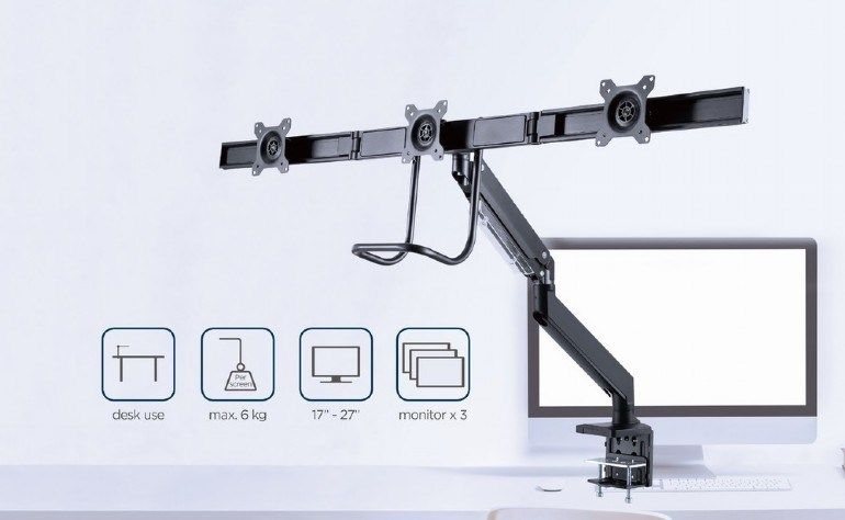 Gembird MA-DA3-03 monitor mount / stand 68.6 cm (27 ) Black Desk_14