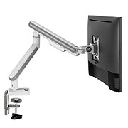 Ergo Office ER-751 Monitor Desk Mount Gas Spring 9kg Adjustable VESA 75x75 100x100 17  - 32  White Silver Clamp Mount Single Arm LED LCD QLED OLED_16