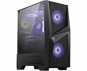 MSI MAG FORGE 100M Mid Tower Gaming Computer Case 'Black  2x 120mm ARGB PWM Fan  1x 120mm Fan  1-6 ARGB Hub  Mystic Light Sync  Tempered Glass Panel  ATX  mATX  mini-ITX'_1