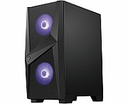 MSI MAG FORGE 100M Mid Tower Gaming Computer Case 'Black  2x 120mm ARGB PWM Fan  1x 120mm Fan  1-6 ARGB Hub  Mystic Light Sync  Tempered Glass Panel  ATX  mATX  mini-ITX'_3