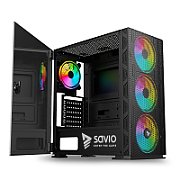 SAVIO PC Case Raptor X1 ARGB Glass/Mesh Black_2