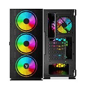 SAVIO PC Case Raptor X1 ARGB Glass/Mesh Black_3