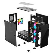 SAVIO PC Case Prime X1 ARGB Glass Black_8