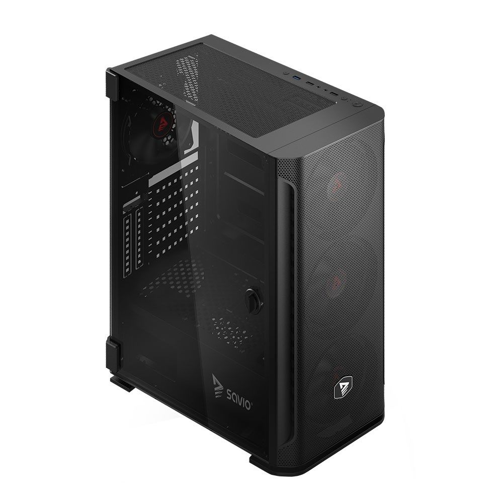 SAVIO Shadow X2 Mesh/Glass Computer Case Black_7