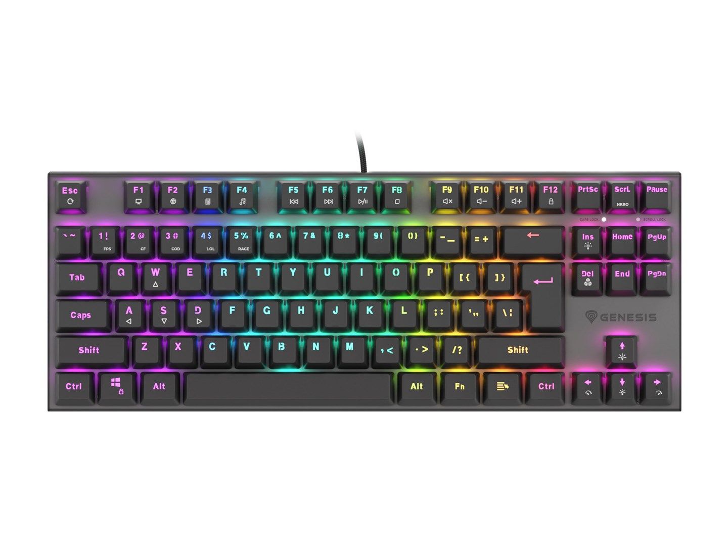 Genesis | THOR 303 TKL | Black | Mechanical Gaming Keyboard | Wired | RGB LED light | US | USB Type-A | 865 g | Replaceable  HOT SWAP  Switches_5