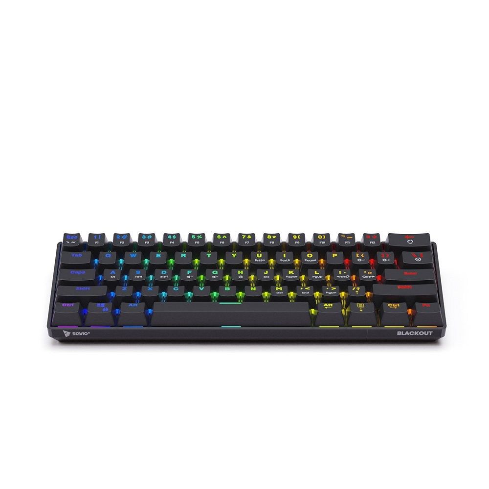 SAVIO Mechanical Keyboard BLACKOUT Blue (Outemu Blue)  black_3