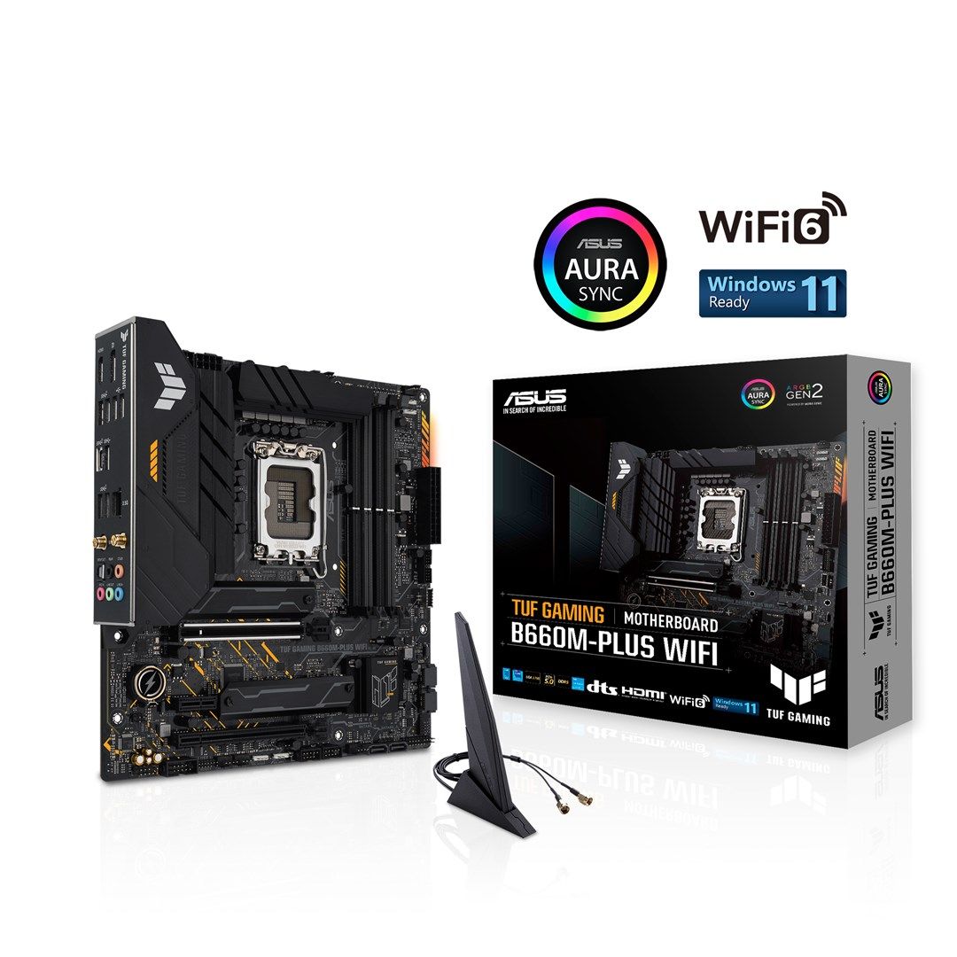 Asus | TUF GAMING B660M-PLUS WIFI | Processor family Intel | Processor socket LGA1700 | DDR5 | Number of SATA connectors 4_8