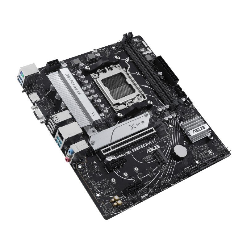 Asus | PRIME B650M-K | Processor family AMD | Processor socket AM5 | DDR5 | Supported hard disk drive interfaces SATA  M.2 | Number of SATA connectors 4_4