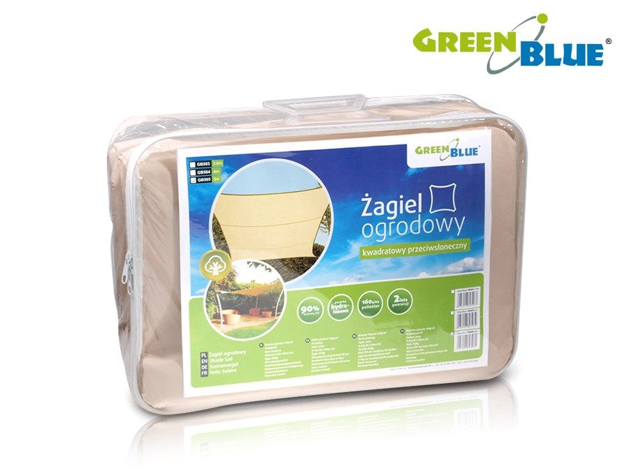 UV shader garden sail GreenBlue  polyester  4m square  cream  water-repellent surface  GB504_7