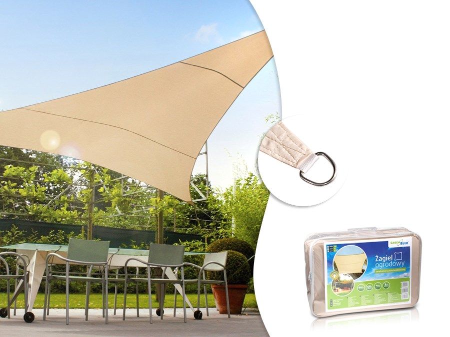 UV shader garden sail GreenBlue  polyester  3.6m triangle  cream  water-repellent surface  GB500_8