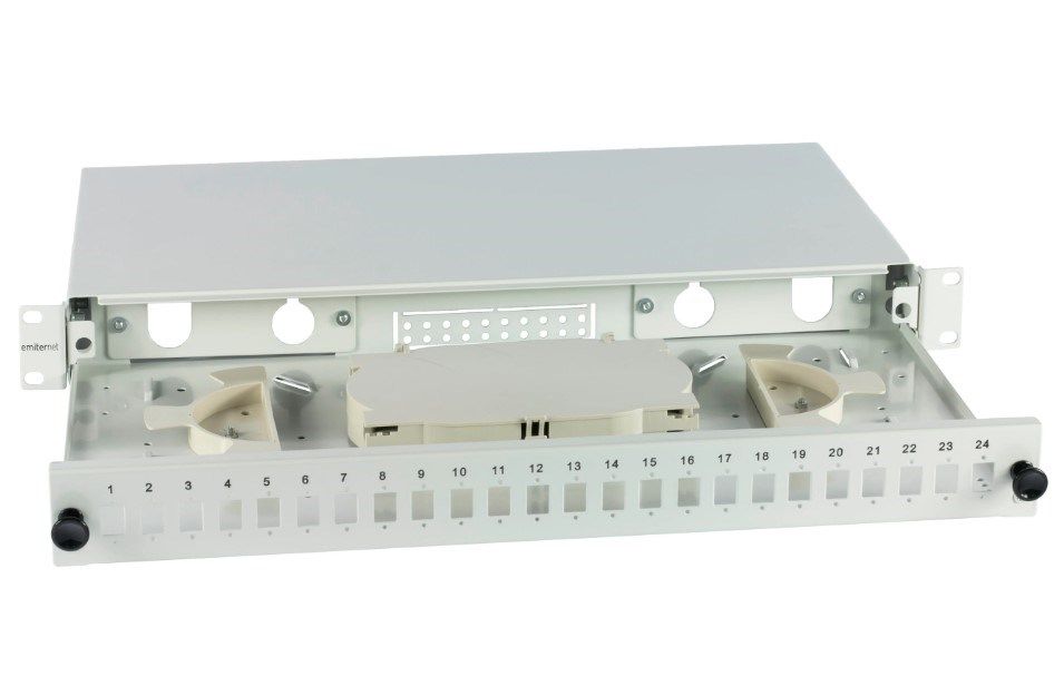 EMITERNET Pull-out distribution box 19  1U 24xSC simplex  gray EM/PS-1924SCS0-S_2