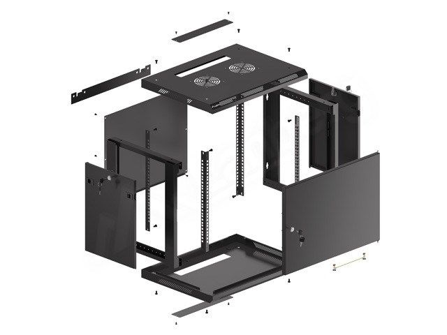 Lanberg WF01-6409-00B rack cabinet 9U Wall mounted rack Black_8