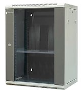 EMITERNET Separate hanging cabinet 19  15U  sheet metal/glass door  600×450×770mm width/depth/height EM/AP6415_1