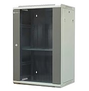 EMITERNET Separate hanging cabinet 19  18U  sheet metal/glass doors  600×450×910mm width/depth/height EM/AP6418_1