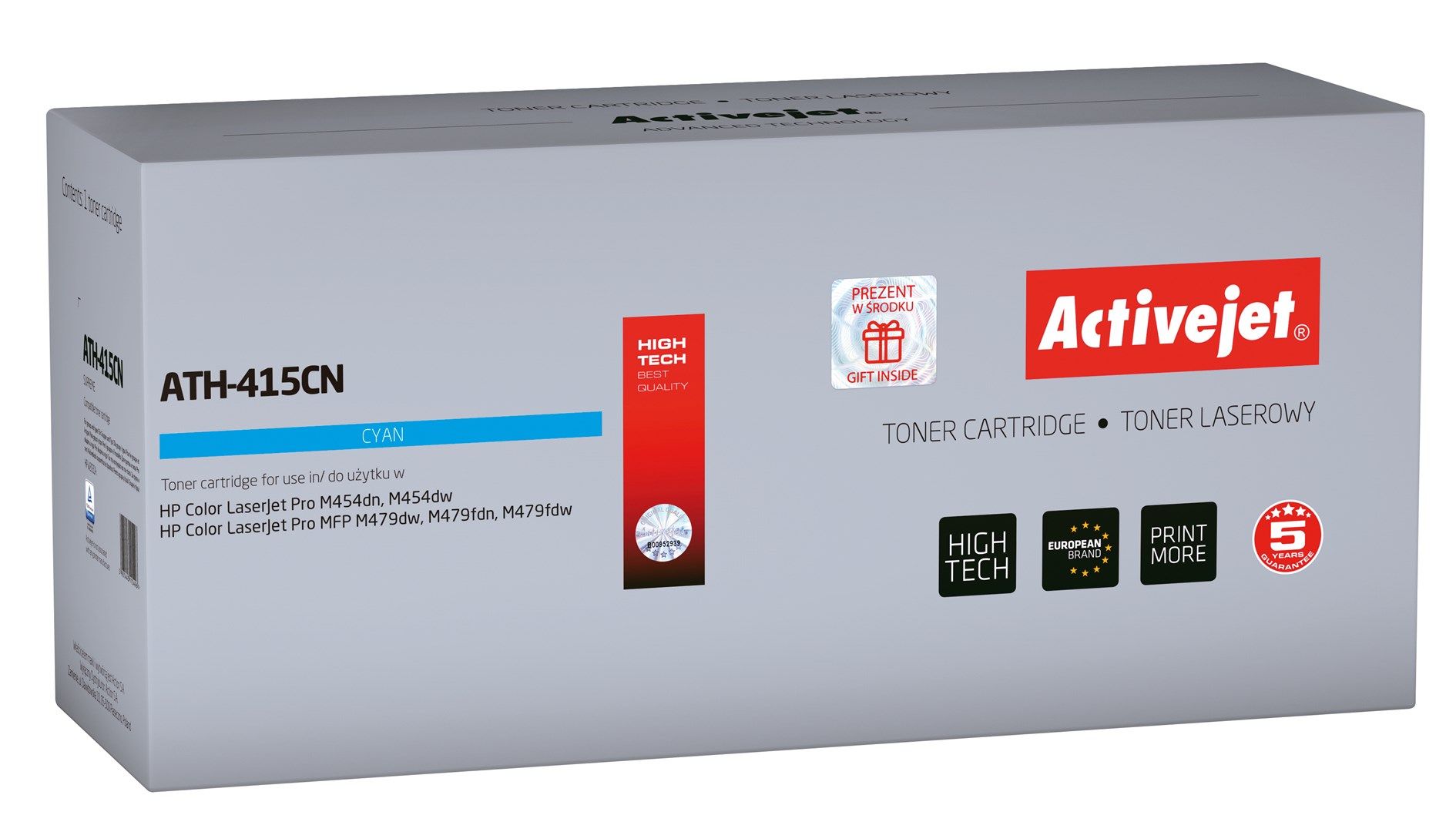 Activejet ATH-415CN Toner Cartridge for HP; Replacement HP 415A W2031A; Supreme; 2100 pages; cyan  with chip_2