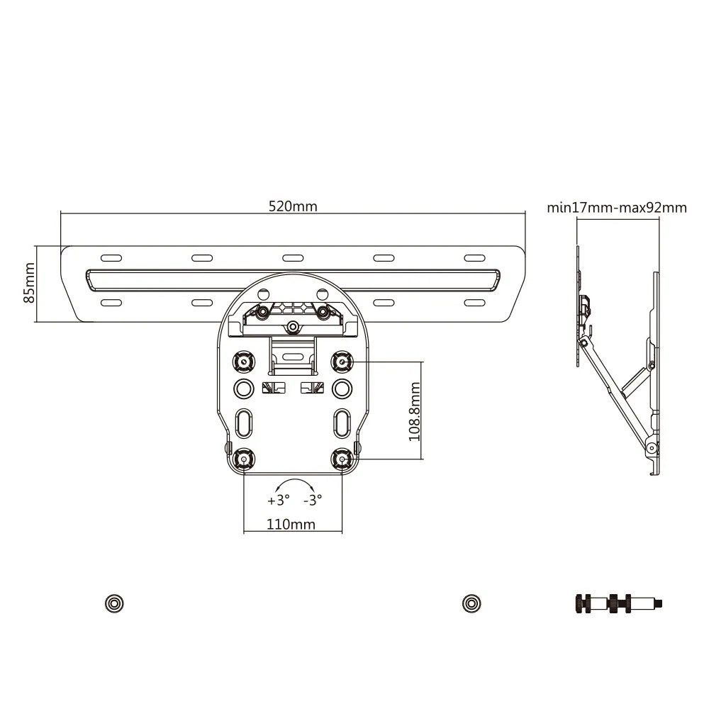 Maclean TV mount  compatible with Samsung QLED Q7/Q8/Q9 TVs  49 -65   max 50kg  MC-806_8