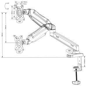 Maclean MC-860 monitor mount / stand 68.6 cm (27 ) Black Desk_6