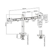 Built-in bracket for two Deluxe Ergo Office monitors  17 -32   max. 9kg  ER-449_7